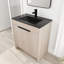 Meuble-lavabo autoportant de 30 pouces avec lavabo en céramique noire. 2 portes d'armoire à fermeture en douceur. Contreplaqué moderne. Tablette réglable incluse à l'intérieur-121042349-121042354