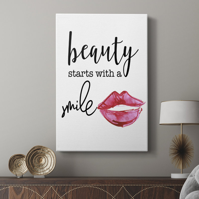 La beauté commence par un sourire - galerie Cavas sur mesure, H 18 po x l 12 po