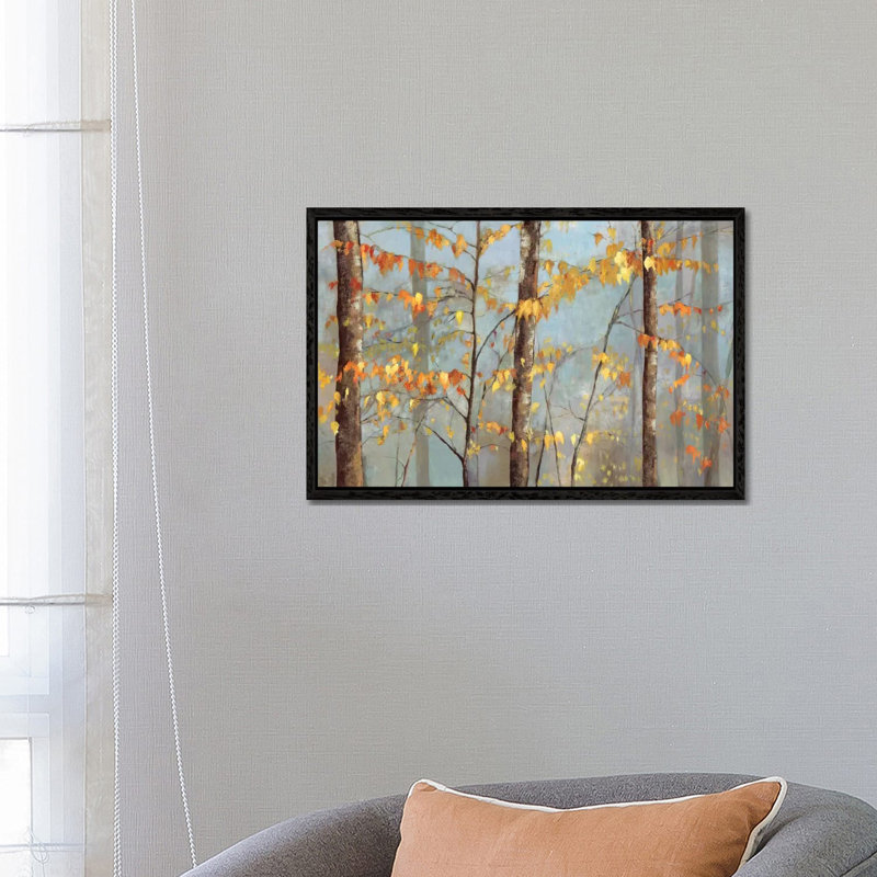 Delicate Branches by Allison Pearce - Painting on Canvas, 66.04 cm H x 45.72 cm W, Black Framed Canvas
