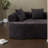 Spacious Crescent Sofas, Black Foam-filled Modern Lounge For Home