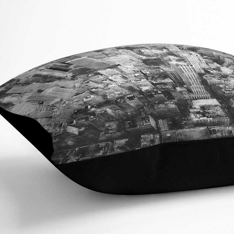 Square Cushion, 40cm H x 40cm W x 15cm D, Black