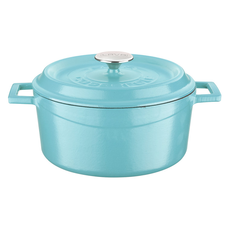 Staub Enameled Cast Iron 7 Quart Round Cocotte in Turquoise