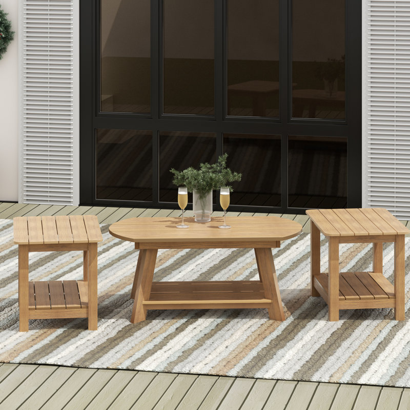 Arrlo Outdoor Side Table , in. W in. D, Teak