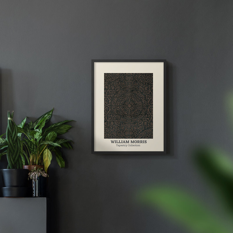 William Morris, reproduction encadrée , Noir, H 14 po x l 11 po