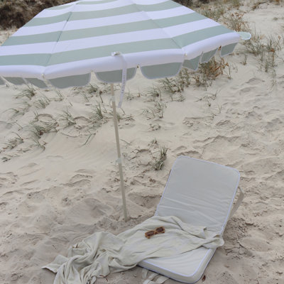 Parasol de plage compact: rayures de sauge de mer