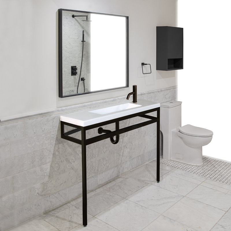 Dimini 39.38'' L Bathroom Sink, Wall Mounted Faucet