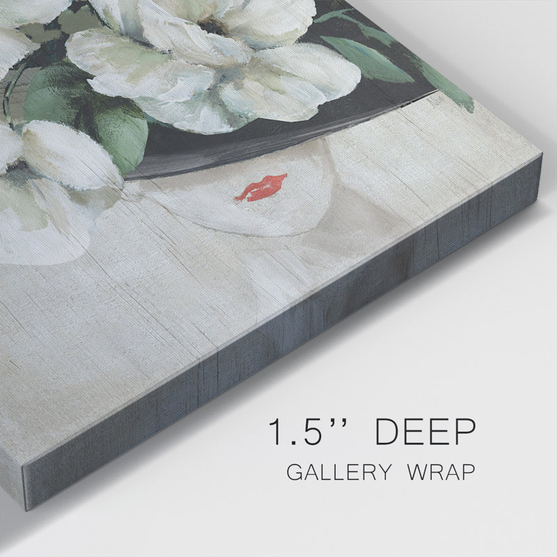 Impression florale chapeau floral sur toile, H 32 po x l 32 po