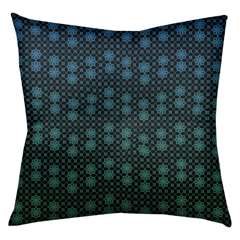 Coussin Katelyn Elizabeth, 26 po x 26 po, Vert / bleu