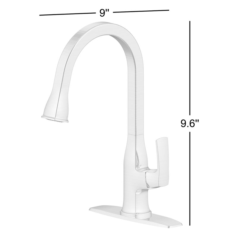 CMI Cardania Pull Down Kitchen Faucet, Brushed Nickel 