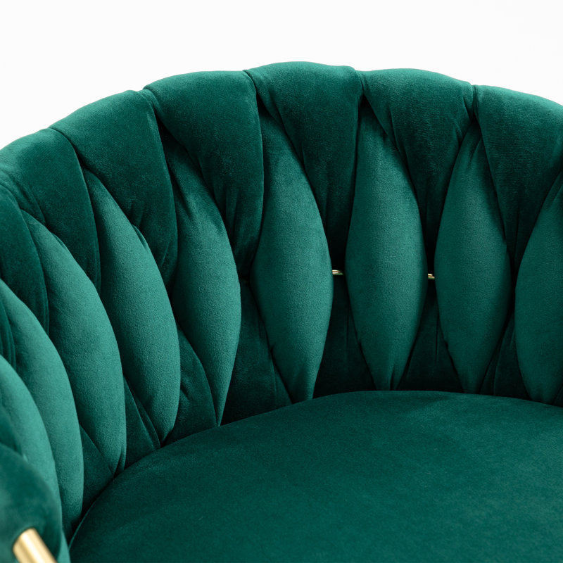 Christal Swivel Upholstered Adjustable Height Counter Stool, Dark Green
