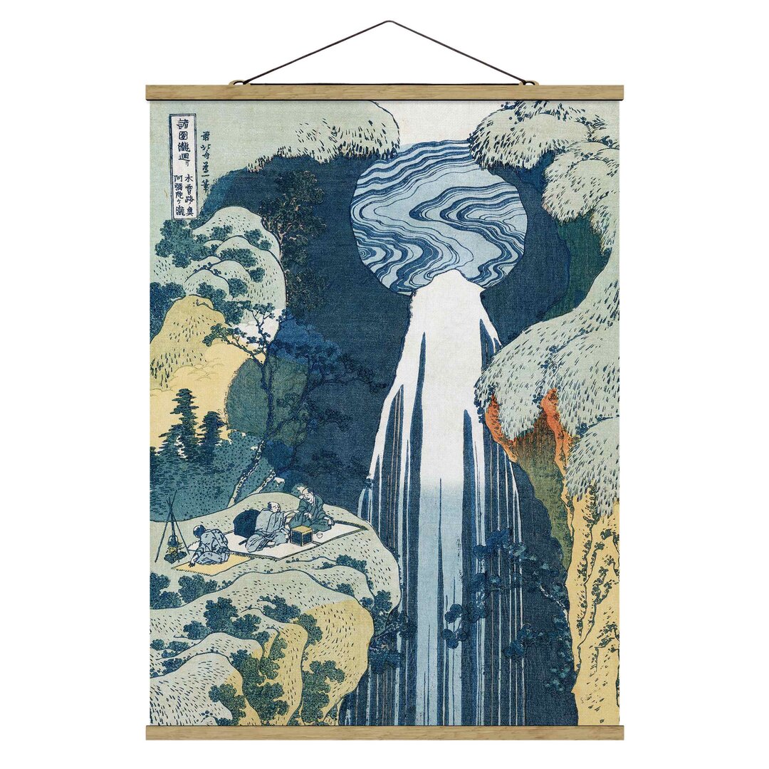 Stoffbild The Waterfall of Amida von Katsushika Hokusai