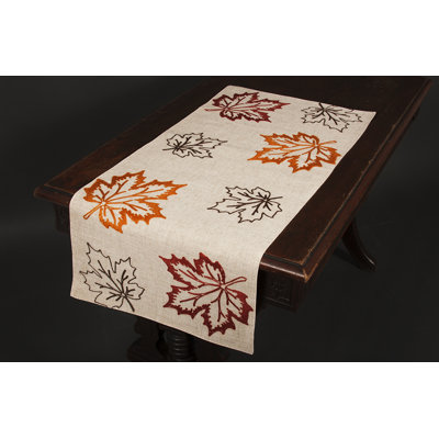 Dresden Embroidered Fall Table Runner