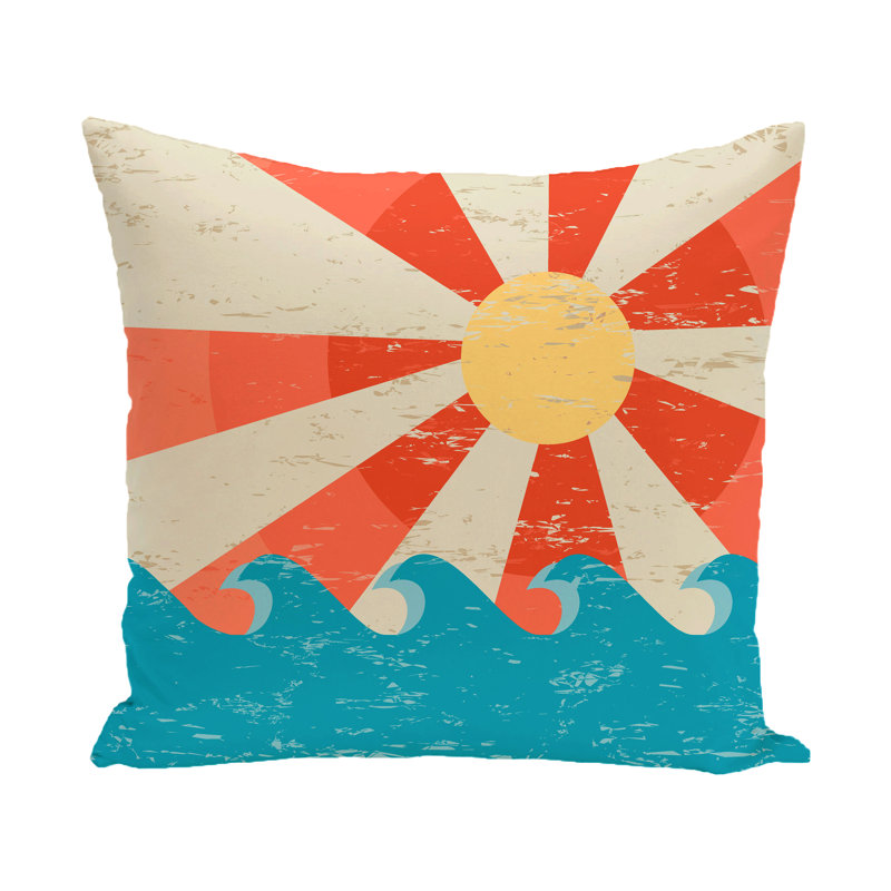 Housse de coussin et insert géométrique Surf, Sand & Sea Sunbeam, Orange, H 20 po x l 20 po