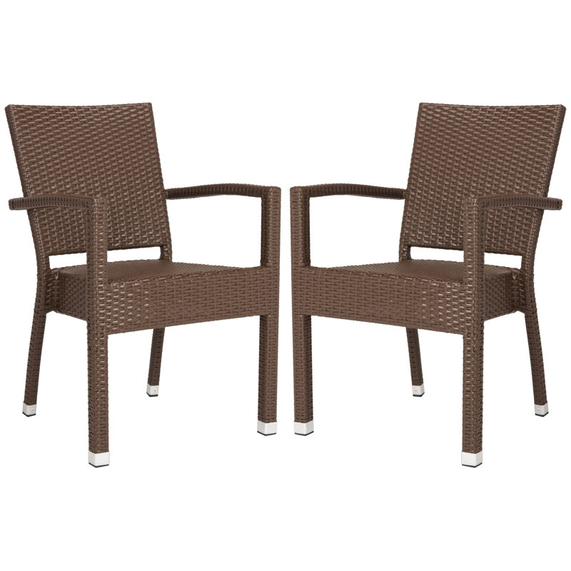 Chaise de patio empilable Key Vista, Brun
