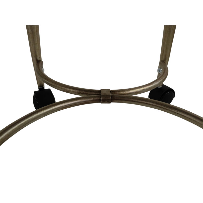 Tabouret de coiffeuse gris élégant avec roulettes lisses 12,5 po, Bronze