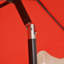 Parasol d'extérieur à frange bohémienne 9 pi avec manivelle et inclinaison Collins, pavillon corail rouge / crème résistant aux rayons UV, mât brun foncé-1412435111-1422570733