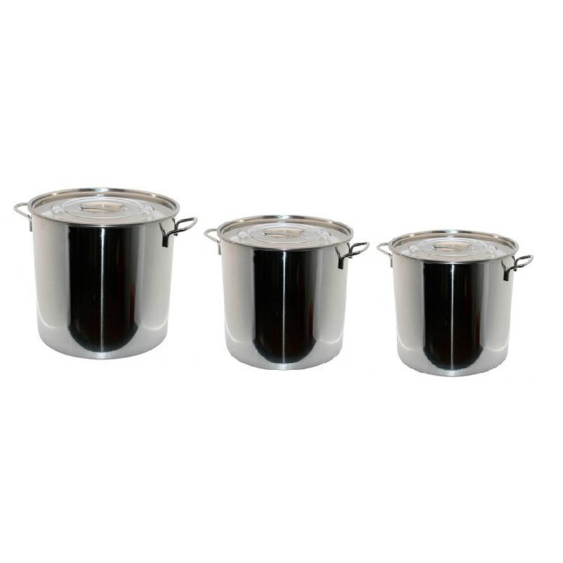Ensemble 3 pièces de pot en acier inoxydable avec couvercle starcraft