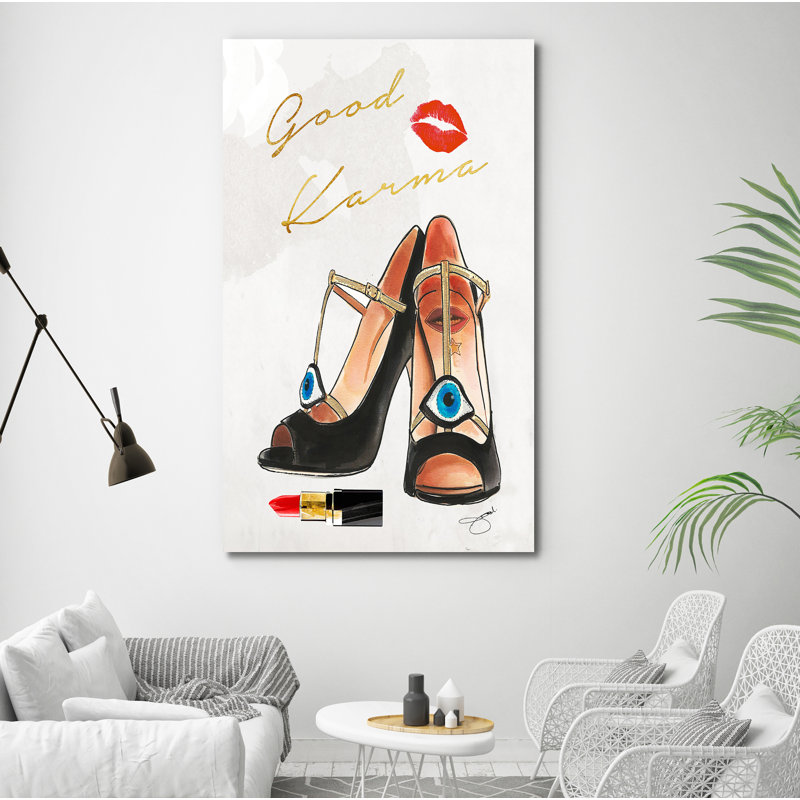 « good karma », impression, H 60 po x l 36 po x P 1,5 po, Toile tendue