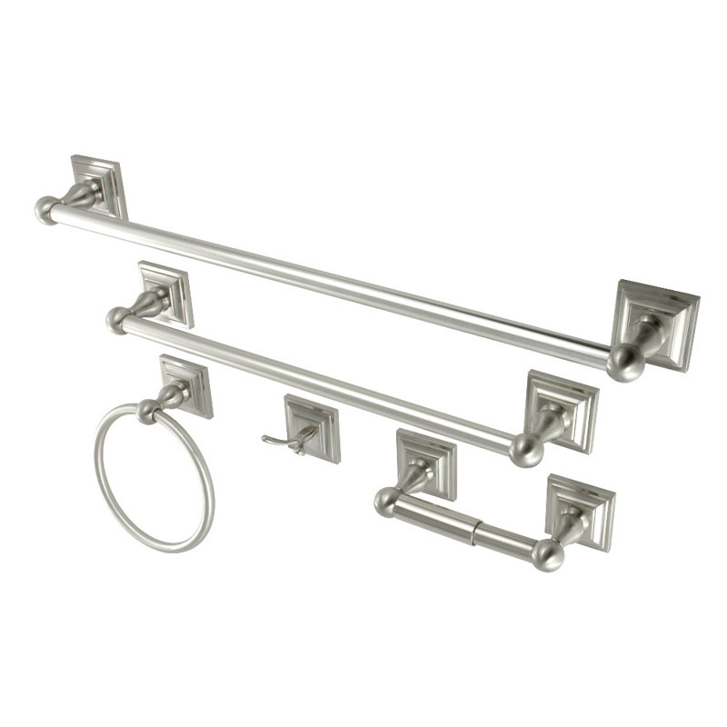 Kingston Brass Serano 5-Piece Bathroom Hardware Set, Brushed Nickel