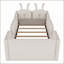 Lit plateforme tapissier simple avec coussin en lapin, lit pour enfants avec rails latéraux amovibles, tissu doux pour plus de sécurité et de confort-481770419