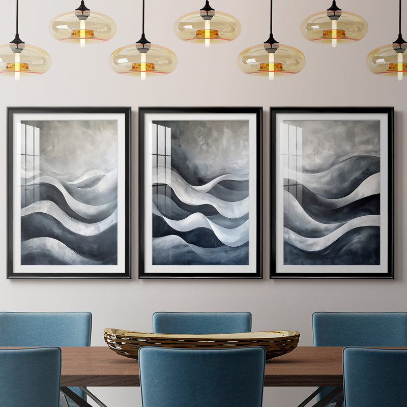 NAUTICAL Series CCxx - Impression encadrée sur mesure de qualité supérieure - 3 pièces, Noir, H 21 po x l 30 po