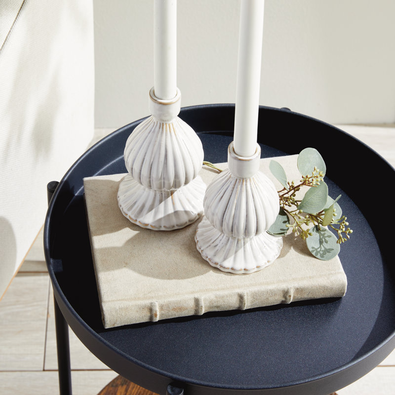 Mela Taper Holders, Cream