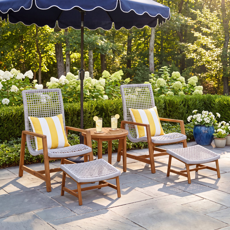 Demetri Teak 2 - Person Patio Conversation Set