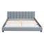 Lit plateforme grand et simple TG, lit mère et enfant en similicuir, mobilier de chambre gris moderne-318626611