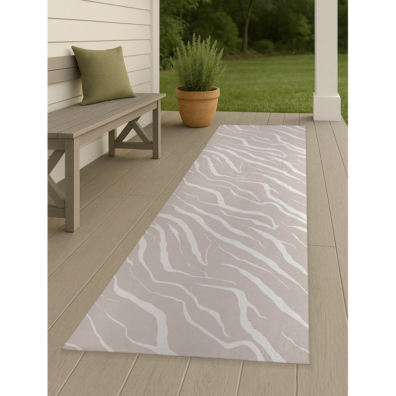 Tapis d'extérieur antidérapant Lush Cracks, Tapis de couloir 2 pi 6 po x 8 pi