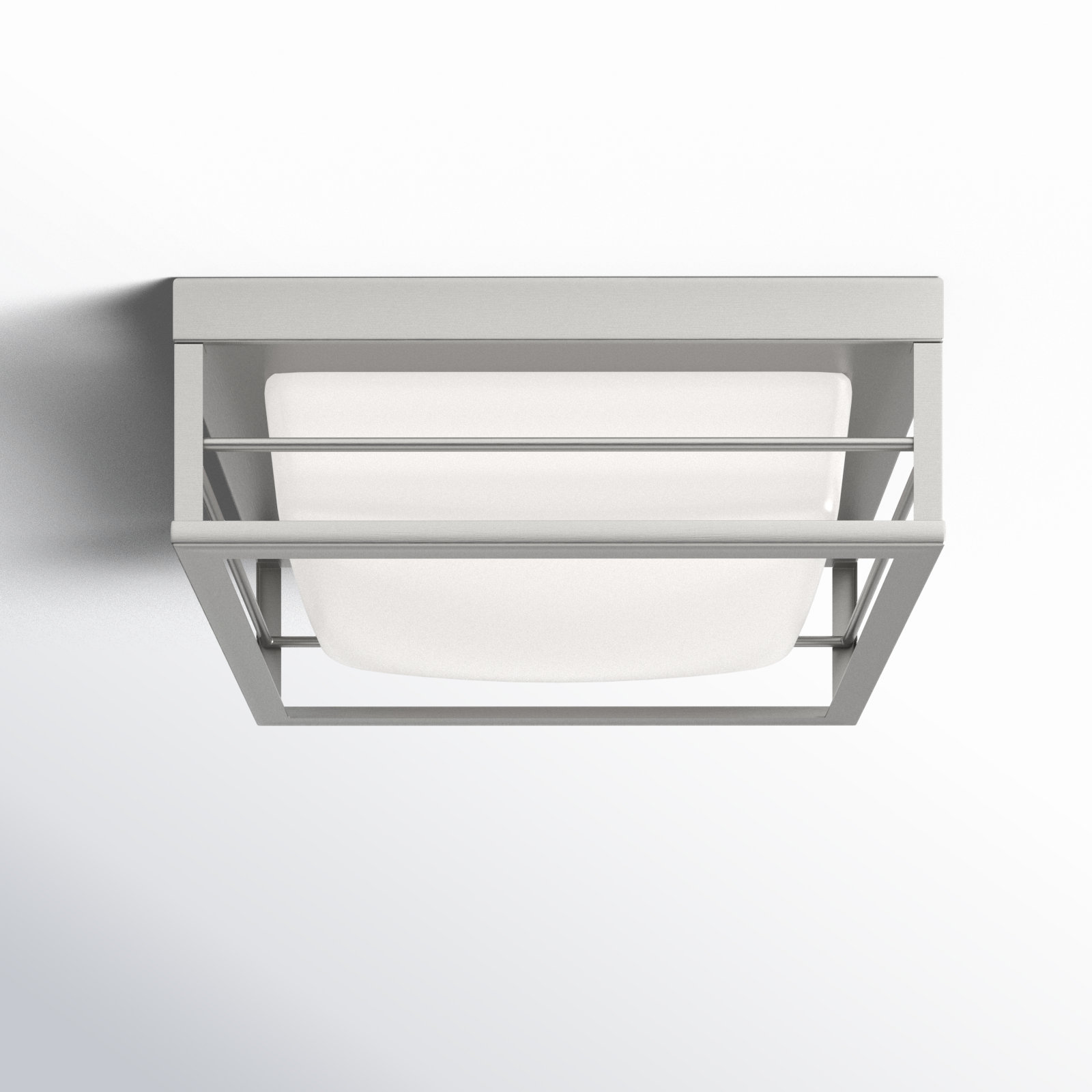 Krista Single Light Glass LED Flush Mount, 3.75" H x 10" W x 10" D, Brushed Nickel