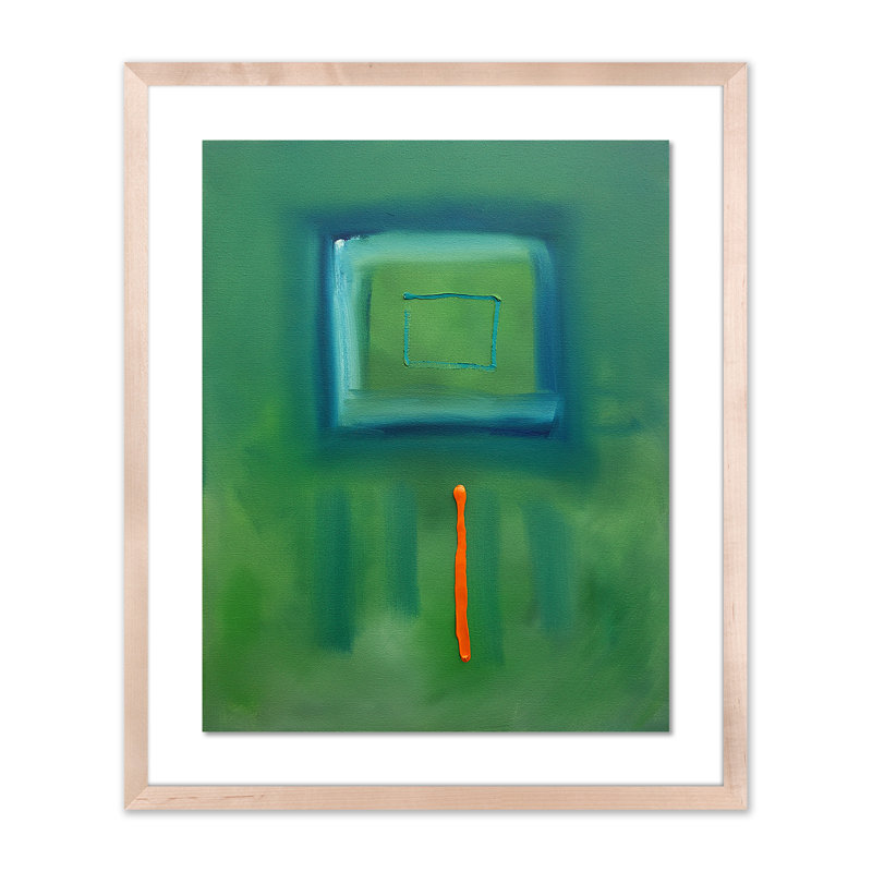 Green Souk Print by Charles Stuart, 24" H x 20" W x 1.5" D, Black