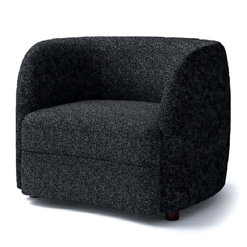 Fauteuil demi-tonneau de 43,25 po de largeur, Bouclé noir