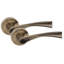  Astrid Design Bathroom Door Handles Set in Antique Brass Finish with Thumbturn and Mortise Lock