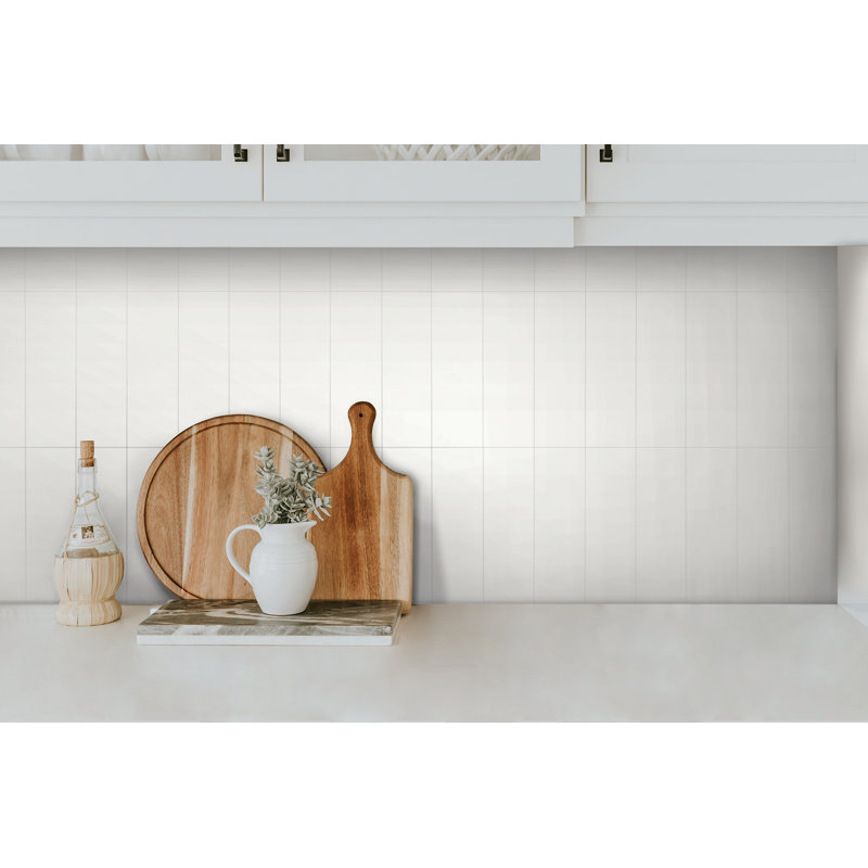 Carreaux muraux de luxe auto-adhésifs Subway, Blanc