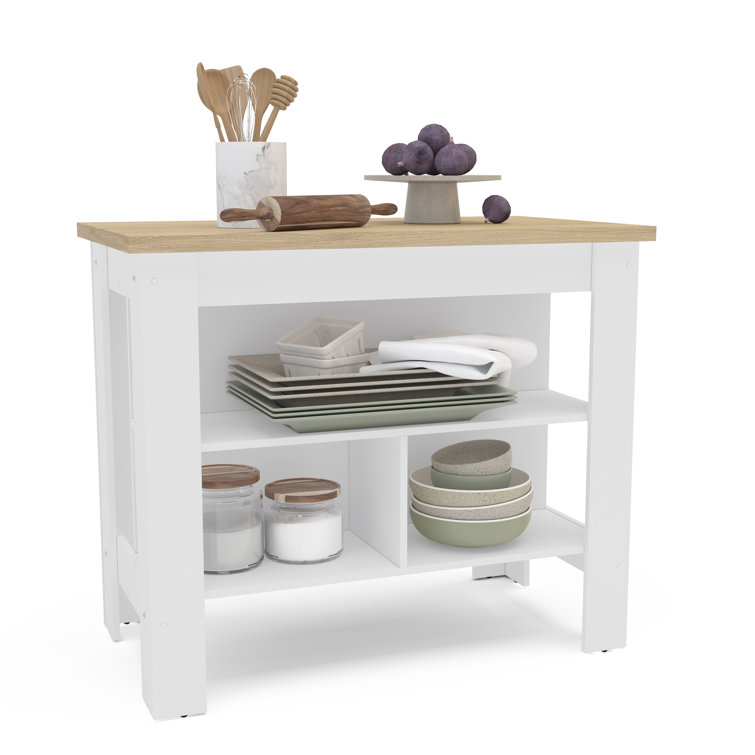 Winston Porter Kulyn Wood Kitchen Island & Reviews | Wayfair