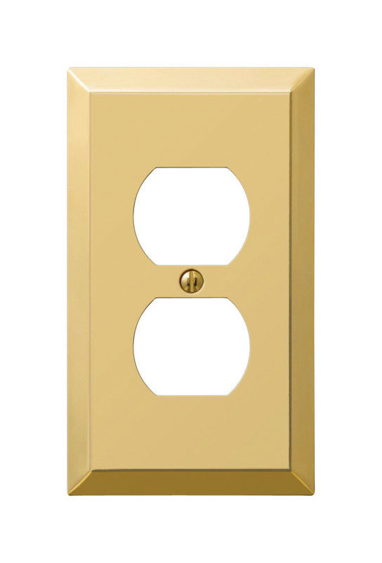 Amerelle Century Polished Brass 1 gang Metal Duplex Wall Plate 1 pk