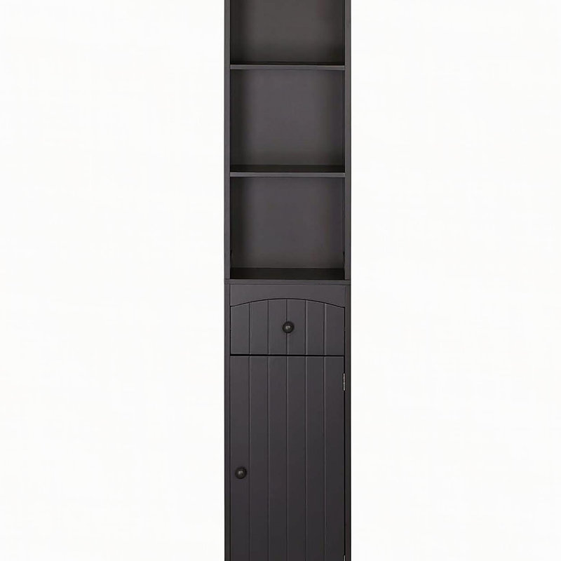 Bathroom Storage Cabinet, Free Standing Bathroom Storage Unit, Tall Linen Tower with 3-Tier Shelves and Drawer