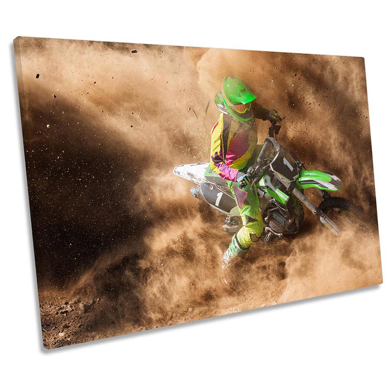Motocross Dirt Bike - Wrapped Canvas Print, 30.5cm H x 45.7cm W 