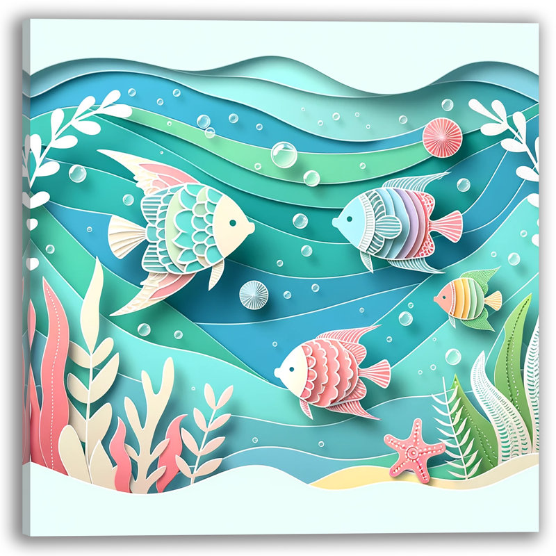 Aquatic Serenity - impression sur toile tendue, H 12 po x l 12 po x P 1 po