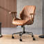 Fauteuil de direction ergonomique en suède avec accoudoirs rembourrés, pivotants et inclinables Aiken Rayniya-1934452162