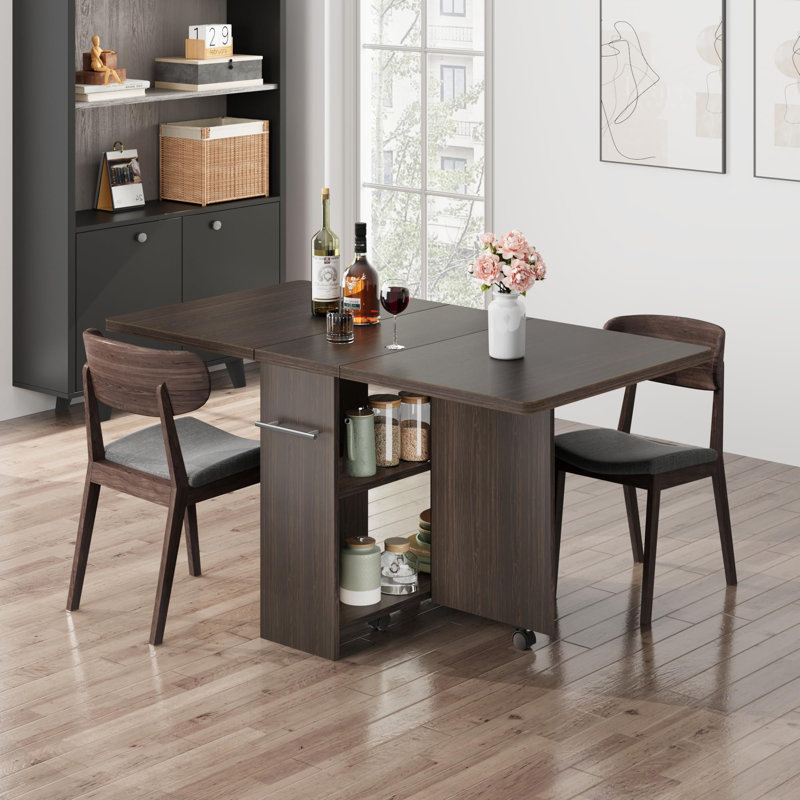 Table de salle à manger Daejuan, Noyer foncé, H 23,6 po x l 31,4 po x L 50,1 po