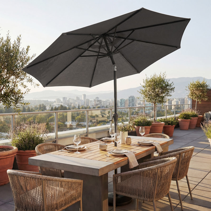 Market Parasol, 270cm W x 270cm D, Grey