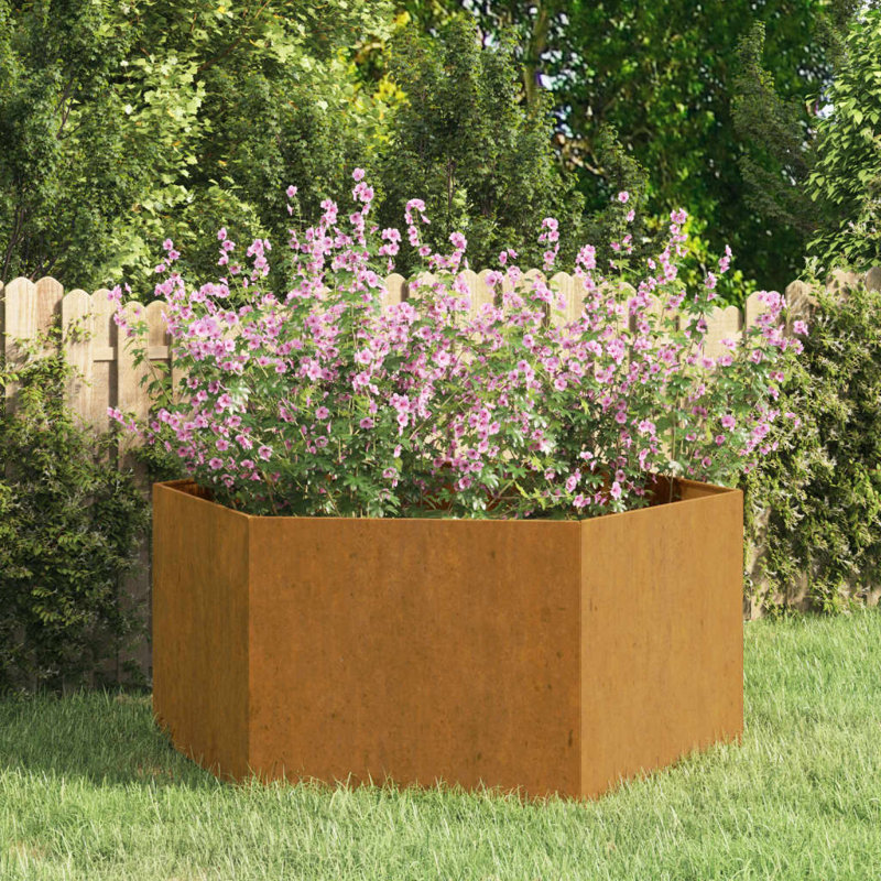 Planter Rusty Corten Steel, 45m H x 90cm W x 90cm D