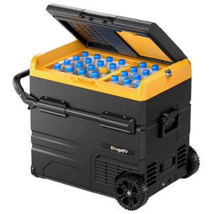 BougeRV 59Qt Portable Car Refrigerator Dual Zone Freezer Cooler Mini Fridge Compressor 12V/24V