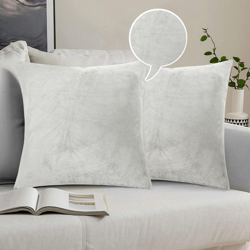 Skrolan Crushed Velvet Scatter Cushion Cover, Off White