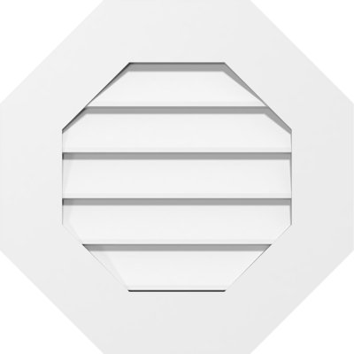 Ekena Millwork Octagonal Surface Mount: Non-functional, Standard Frame Pvc Gable Vent