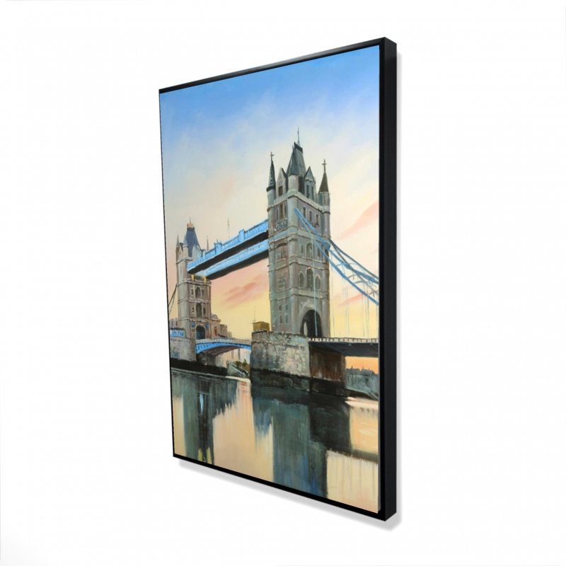 Coucher de soleil sur le pont de Londres | Décoration sur toile encadrée