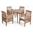 Soares 4 - Person Acacia Wood Patio Dining Set with Square Table , Cushions Included