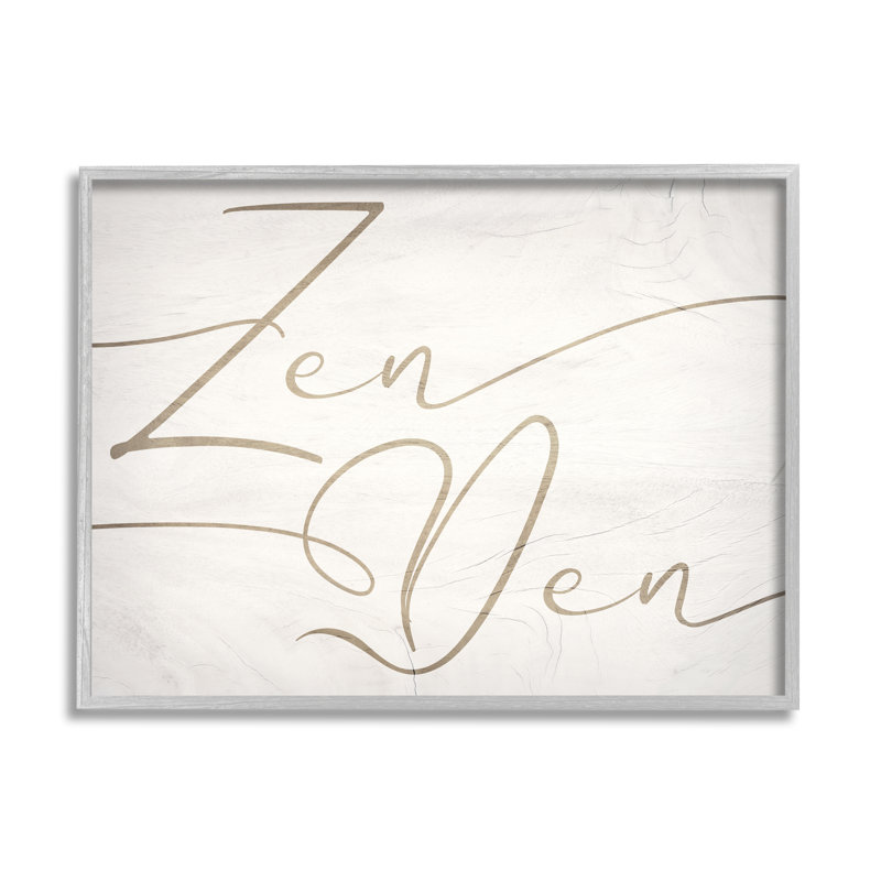 «Relaxing Zen Den Sign Minimal Charm» par Daphne Polselli, reproduction d'art textuel, H 24 po x l 30 po