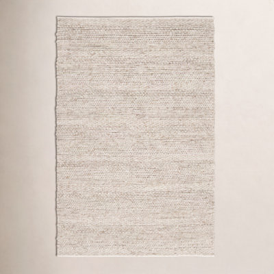 Zekia Cream Hand-Woven Wool Rug